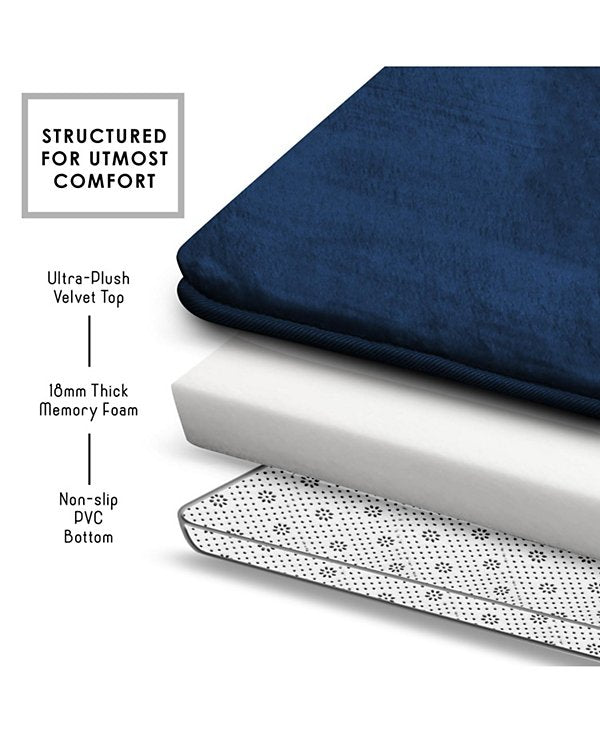 Non-Slip, Ultra Soft Plush, Memory Foam Bath Rug - Small 17"24"