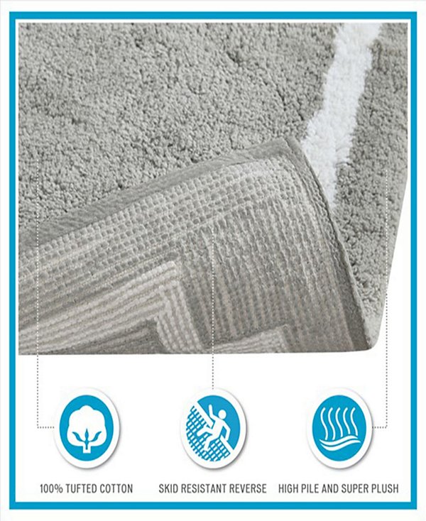 Evan Tufted Cotton Bath Rug, 20" x 30"
